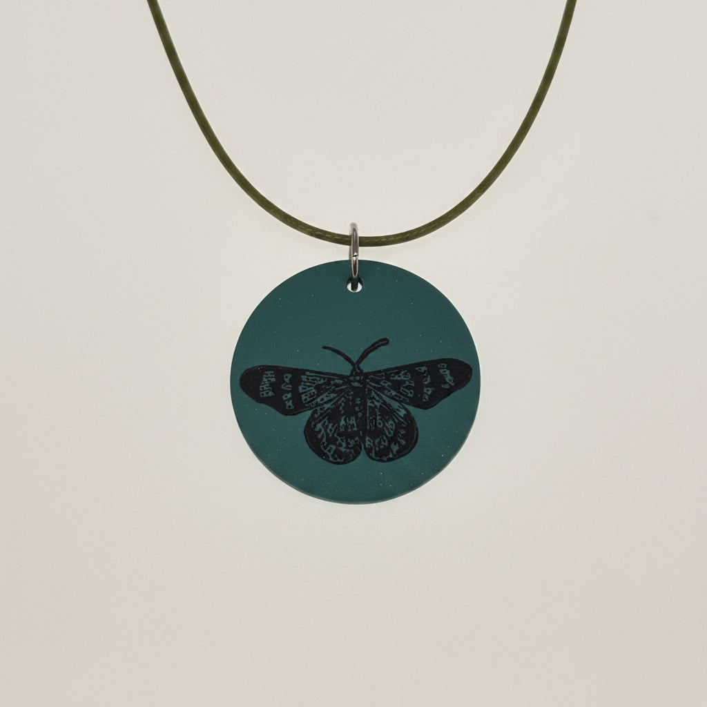 Blue Moth Necklace