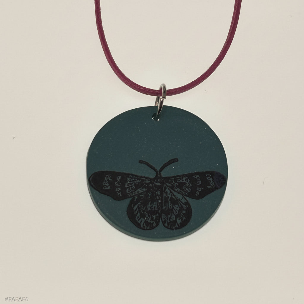 Blue Moth Necklace