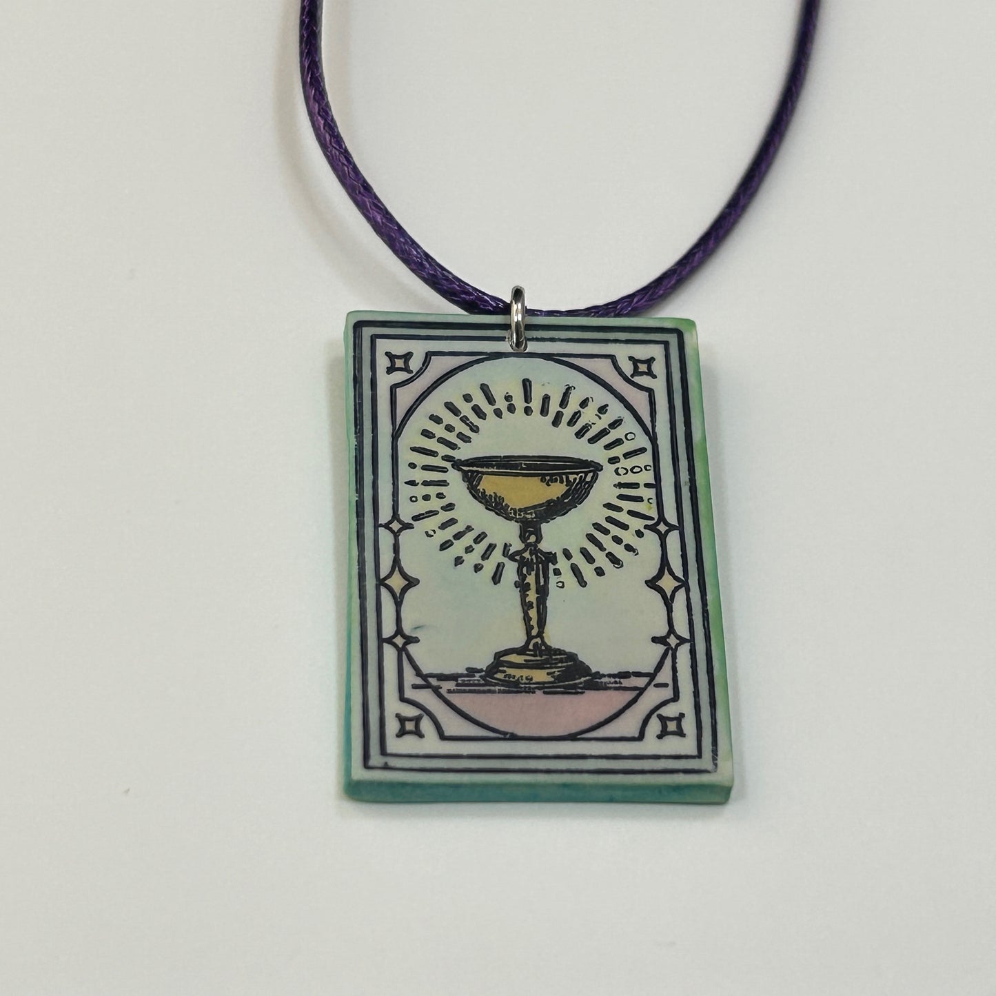 Ace of Cups Tarot Card Pendant Necklace