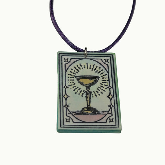 Ace of Cups Tarot Card Pendant Necklace