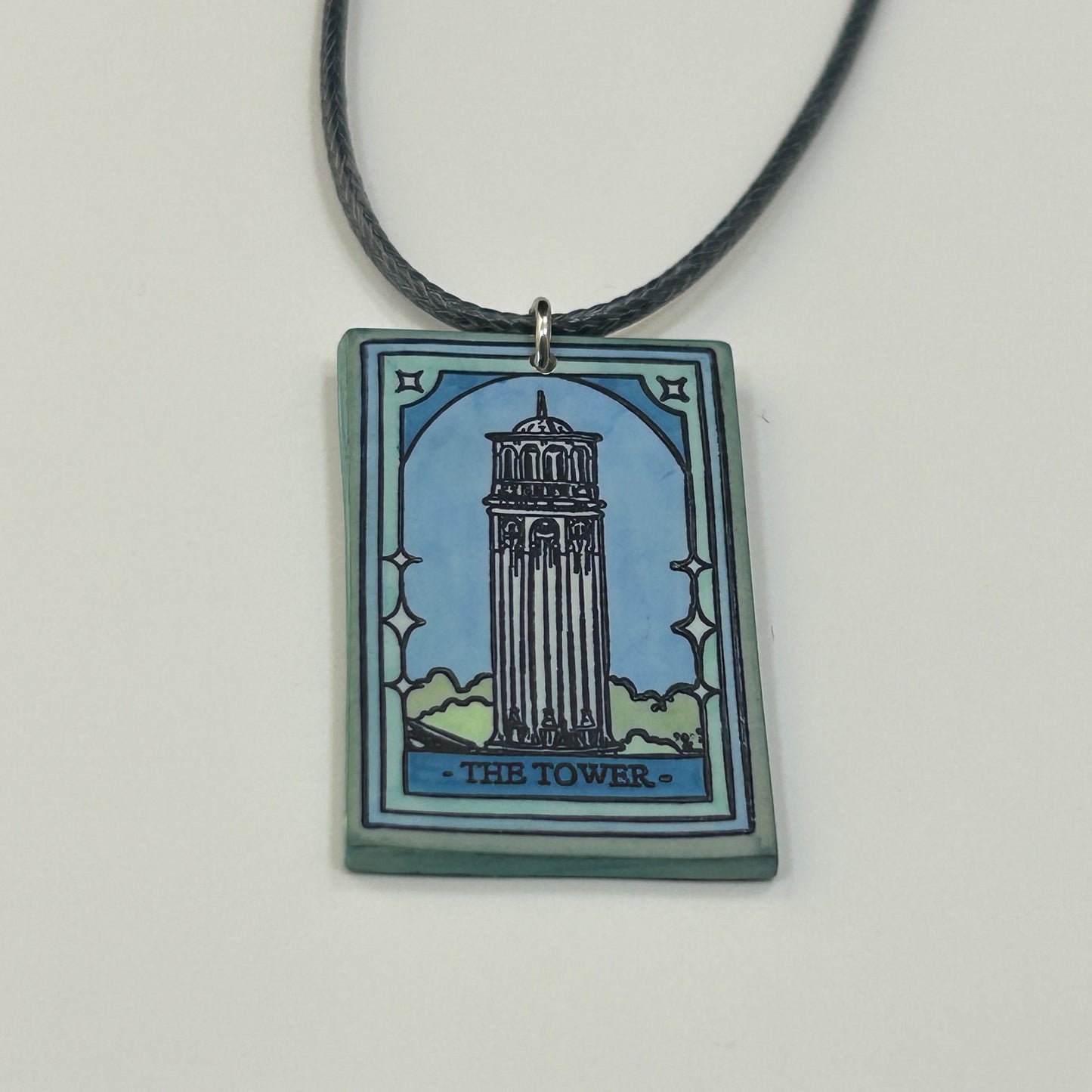 The Tower Tarot Card Pendant Necklace