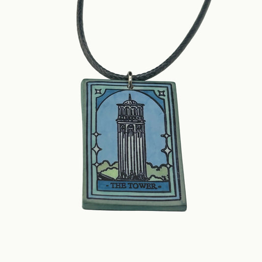 The Tower Tarot Card Pendant Necklace
