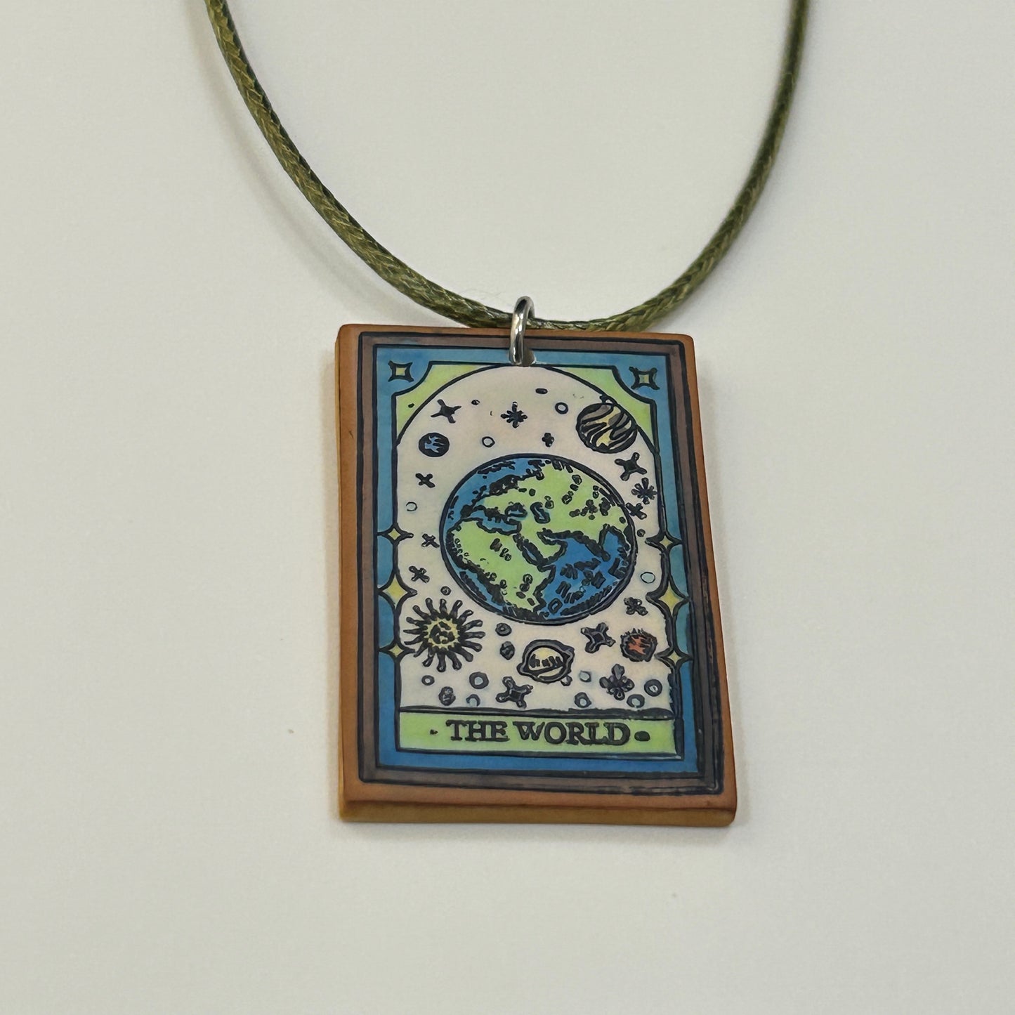 The World, The Star and The Moon- Trio of Tarot Card Pendant Necklaces (Copy)