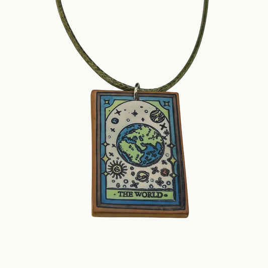 The World Tarot Card Pendant Necklace