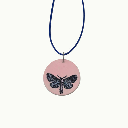Opal Moth Necklace